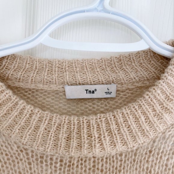 Soft Beige Loose-Knit Aritzia Sweater - Picture 2 of 3